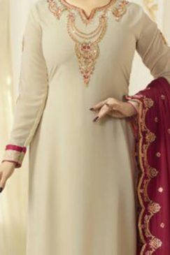 Alternative view of Ayesha Takia Light Beige Georgette Straight Suit
