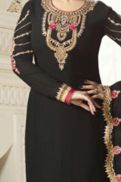 Alternative view of Ayesha Takia Black Georgette Straight Suit