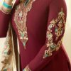 Ayesha Takia Maroon Georgette Straight Suit