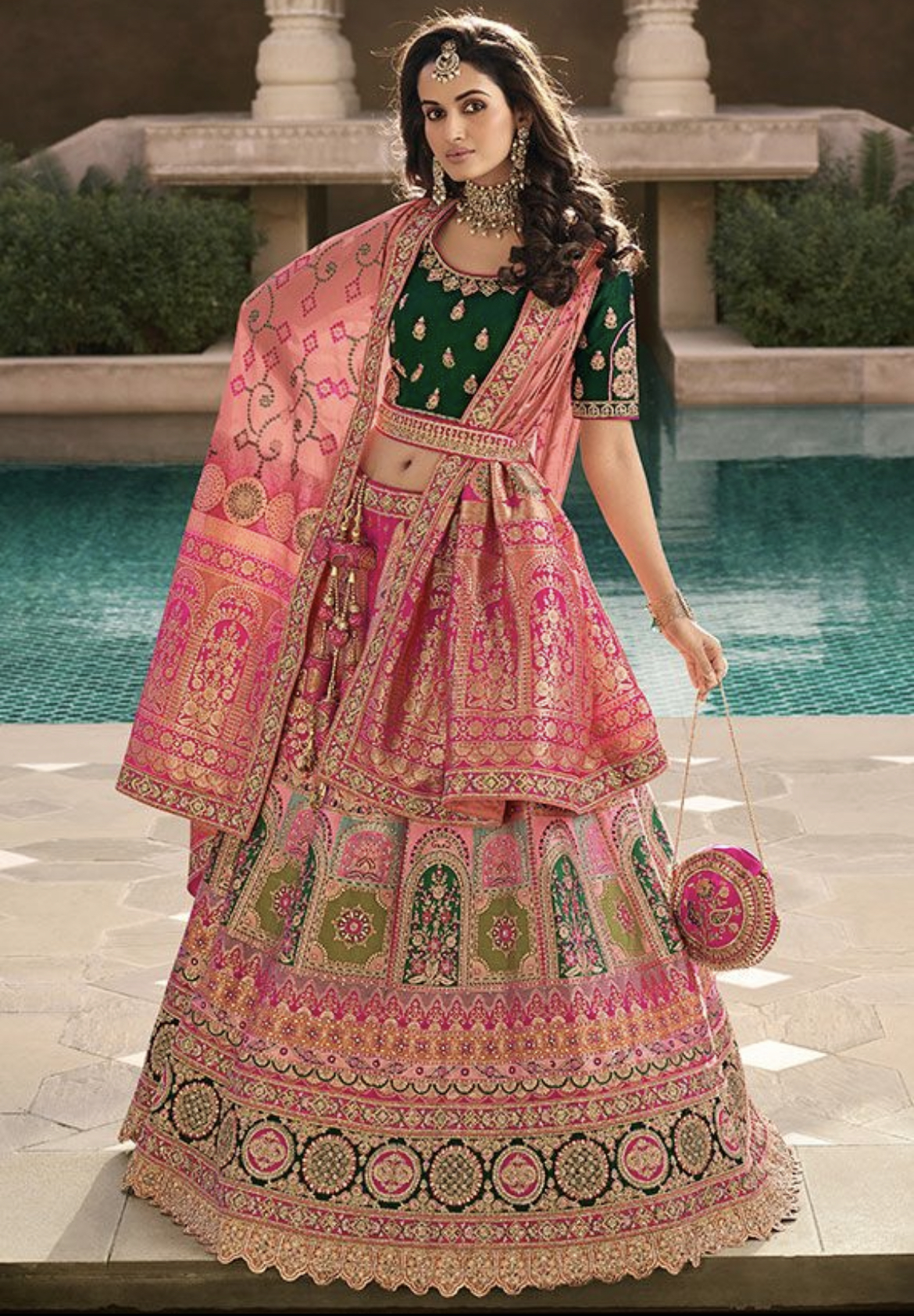 Banarasi silk hotsell bridal lehenga