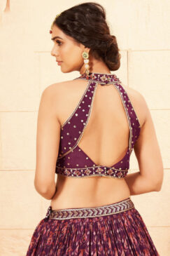 Alternative view of Dark Wine Faux Georgette Heavy Designer Lehenga Choli