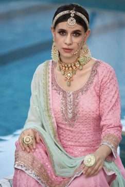 Alternative view of Pink Palazzo Salwar Suit