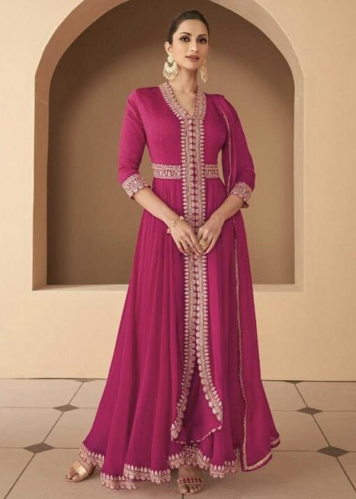 Pink Embroidered Anarkali Suit