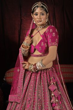 Alternative view of Rani Velvet Embroidered Bridal Lehenga Choli