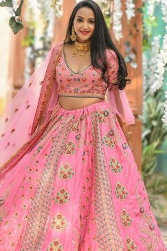 Alternative view of Pink Art Silk Designer Lehenga Choli