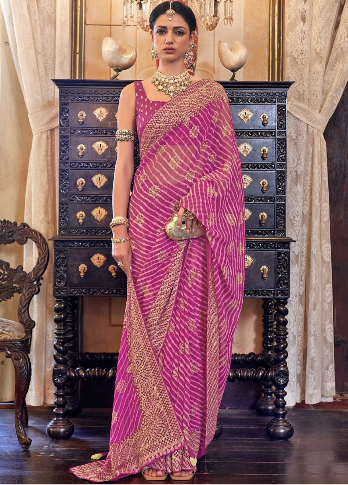 Bandhej georgette best sale sarees