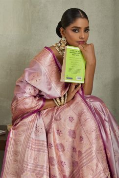 Alternative view of Party Wear and Festival Wear Beautiful Satin Silk Fabric Saree