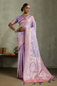 Party Wear and Festival Wear Beautiful Satin Silk Fabric Saree