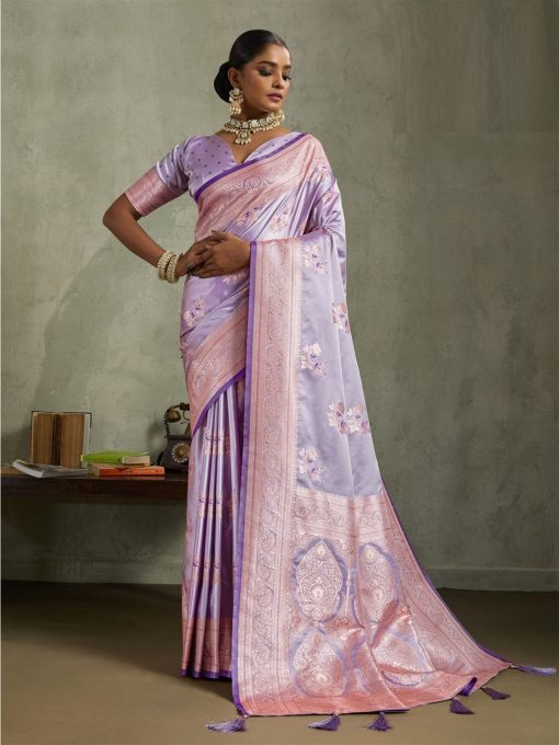 Party Wear and Festival Wear Beautiful Satin Silk Fabric Saree
