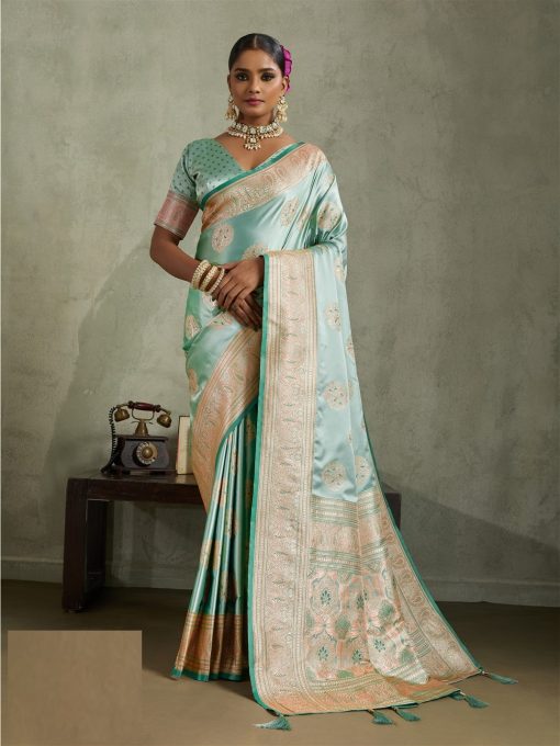 Party Wear and Festival Wear Beautiful Satin Silk Fabric Saree