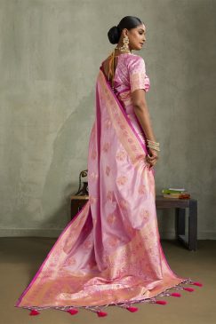 Alternative view of Party Wear and Festival Wear Beautiful Satin Silk Fabric Saree