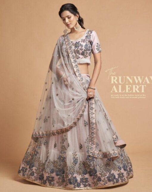 Grey Net Sangeet Lehenga