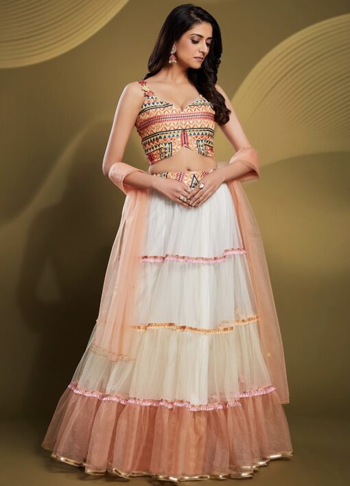 Multicoloured Art Silk Lehenga Choli