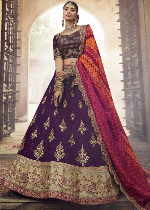 Purple Wedding Lehenga Choli