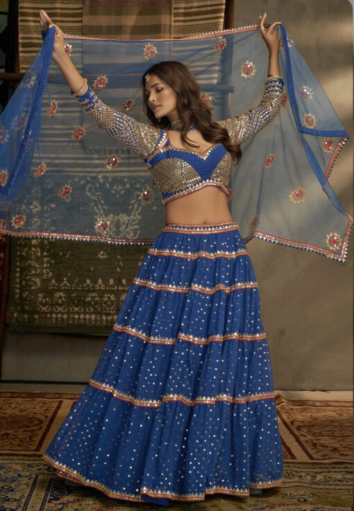 Euphoria Blue Georgette Lehenga Choli