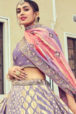 Alternative view of Lilac Heavy Silk Lehenga Choli