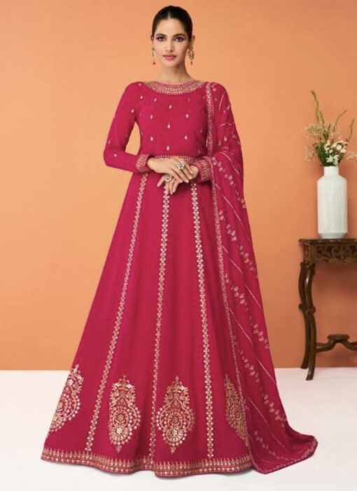 Pink Embroidered Anarkali Suit