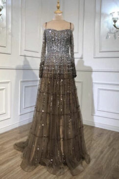 Off The Shoulder Asymmetrical Evening Dress
