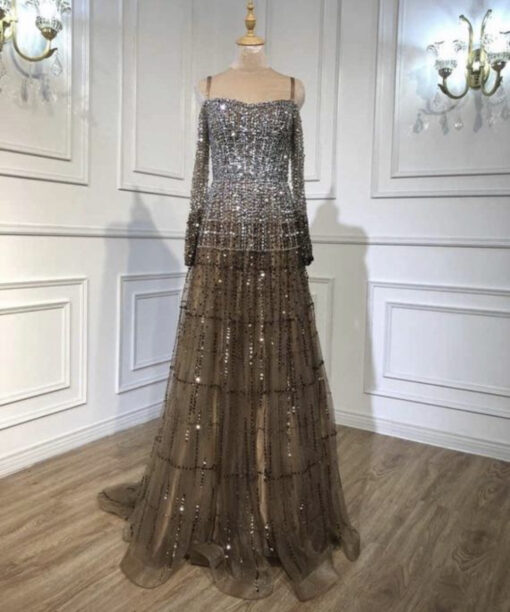 Off The Shoulder Asymmetrical Evening Dress