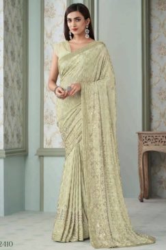 Light Green Georgette Party Wear Saree