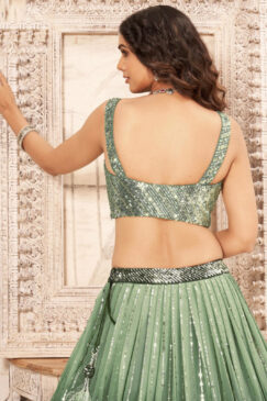 Alternative view of Light Green Faux Georgette Heavy Designer Lehenga Choli