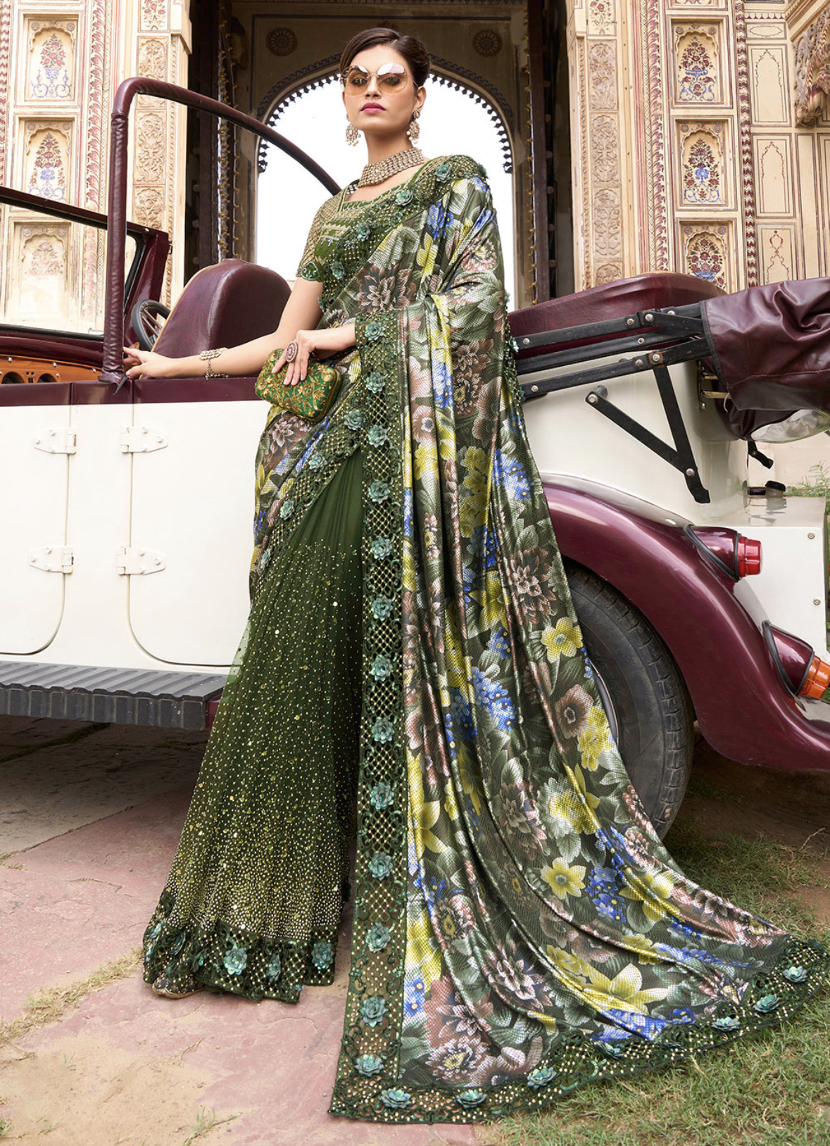 Green Heavy Work Bridal Saree Sarees Designer Collection