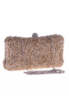 Gold Full Beaded Bridal Clutch Bag