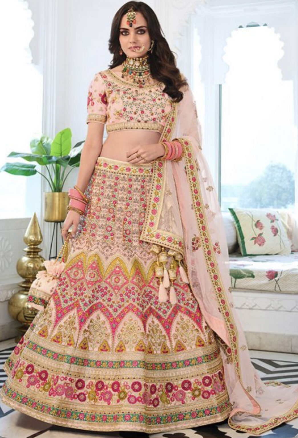Blush Pink Heavy Bridal Lehenga Choli Lehengas Designer Collection