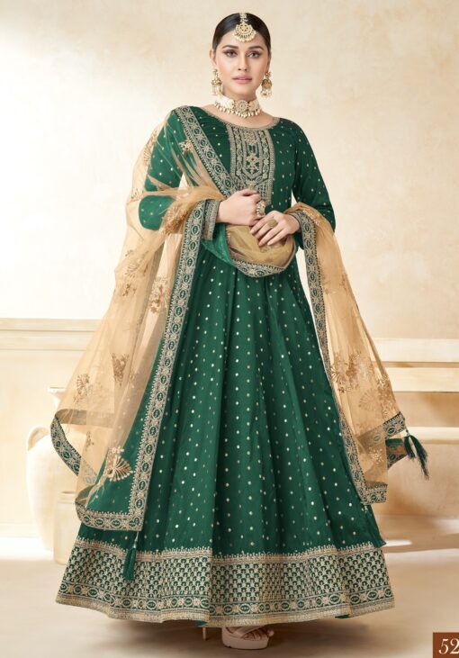 Green Embroidered Anarkali Suit