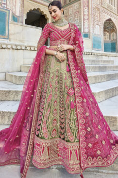 Green Silk Bridal Lehenga Choli