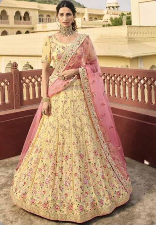 Yellow Organza Lehenga Choli