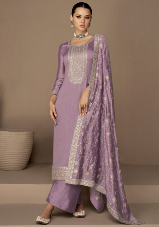 Lilac Silk Palazzo Pant Suit