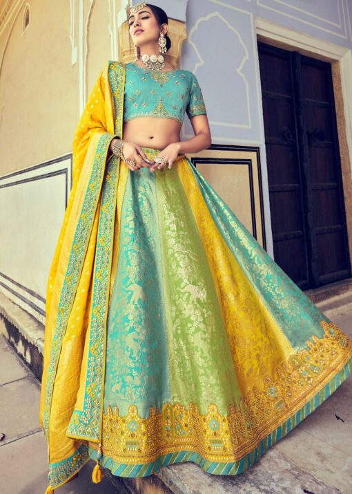Multicoloured Silk Lehenga Choli