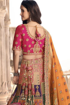 Alternative view of Multicoloured Banarasi Silk Bridal Lehenga Choli
