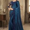 Blue Fancy Silk Saree With Designer Blouse