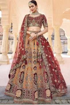 Yellow Silk Bridal Lehenga Choli