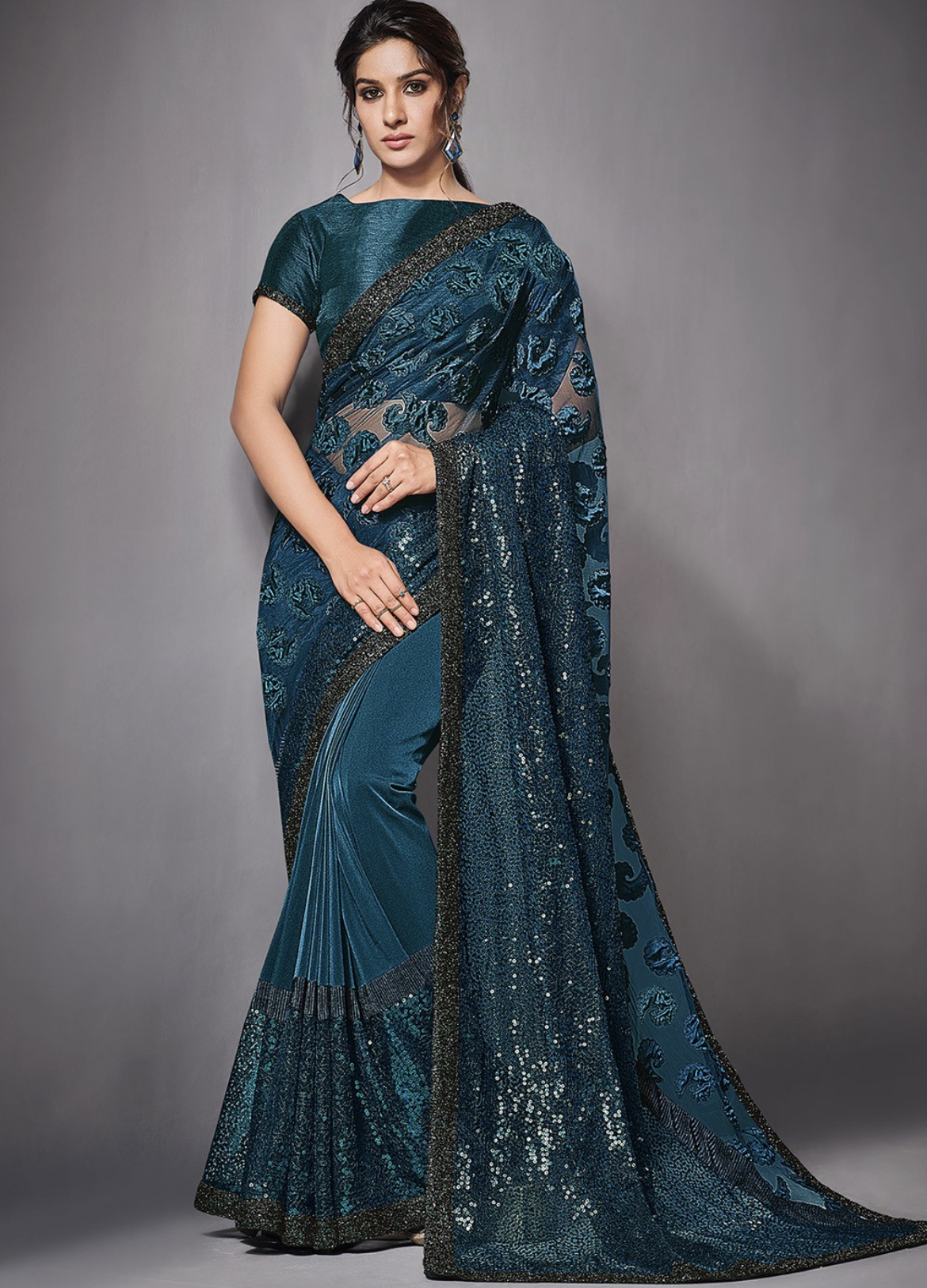 Simple party wear best sale saree