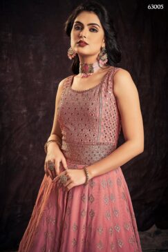 Alternative view of Pink Georgette Embroidered Anarkali Suit