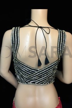 Alternative view of Designer Black And Silver Stone Work Blouse