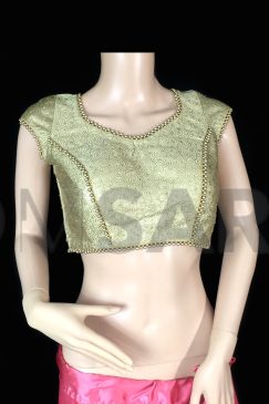 Designer Gold Beige Beaded Blouse