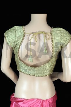 Alternative view of Designer Gold Beige Beaded Blouse