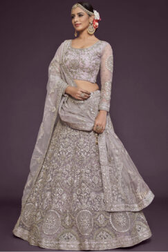 Orchid Net Sangeet Bridal Lehenga Choli