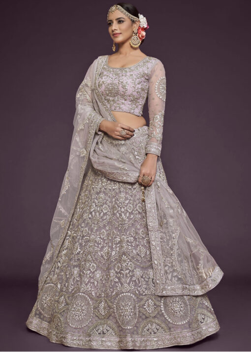 Orchid Net Sangeet Bridal Lehenga Choli