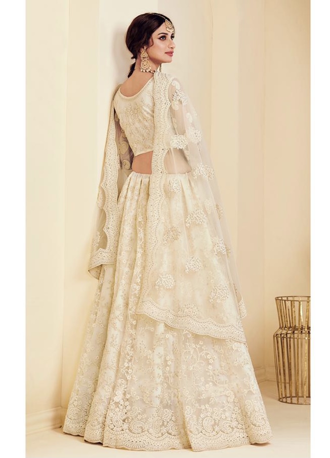 Off White Net Bridal Lehenga Choli Lehengas Designer Collection