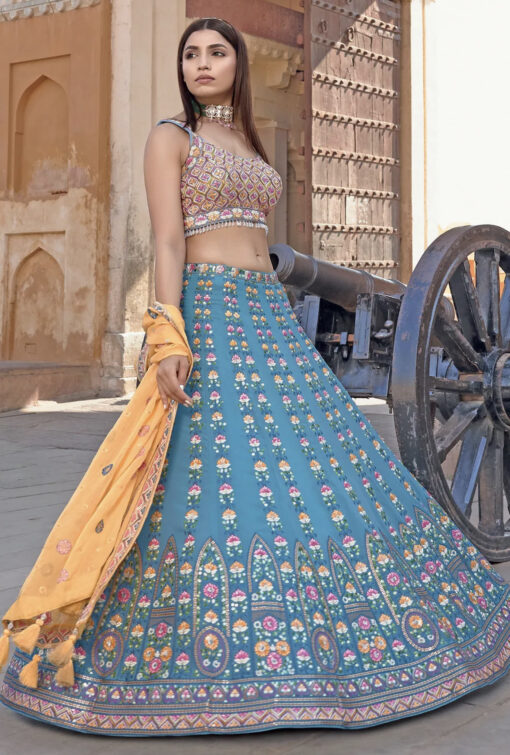 Light Blue Georgette Lehenga Choli