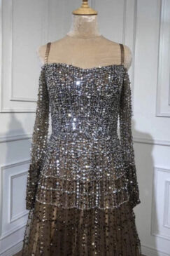 Alternative view of Off The Shoulder Asymmetrical Evening Dress