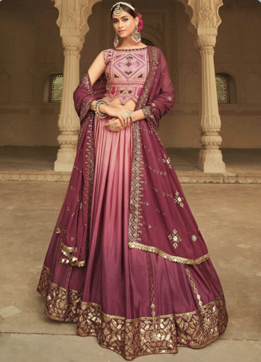 Pink Silk Lehenga Choli