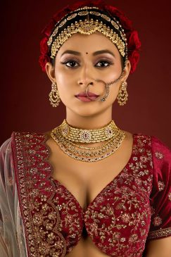 Alternative view of Royal White Velvet Embroidered Bridal Lehenga Choli