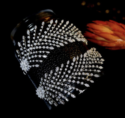 Luxury AAA Cubic Zirconia Statement Bridal Hair Jewellery