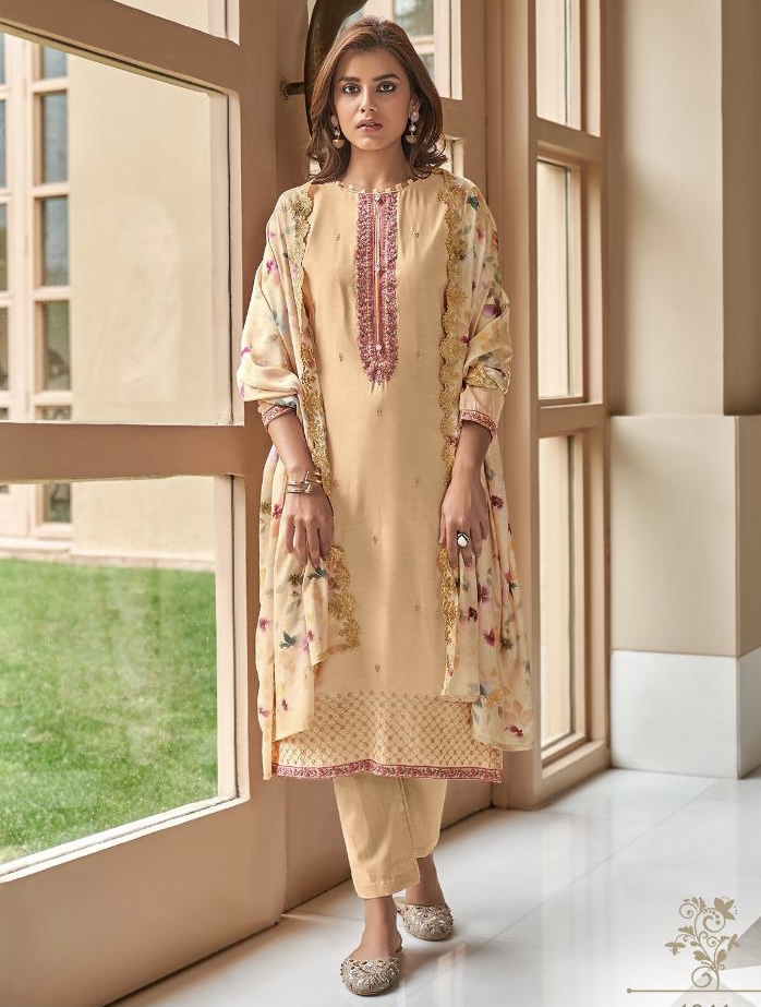 Peach Cotton Pant Salwar Suits main image 1